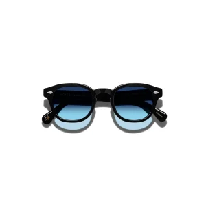 Lemtosh B2 Sun Black-CMT B2 Denim Blue lenses 1 Moscot LEMTOSH BLACK Custom Made Tints Denim Blue