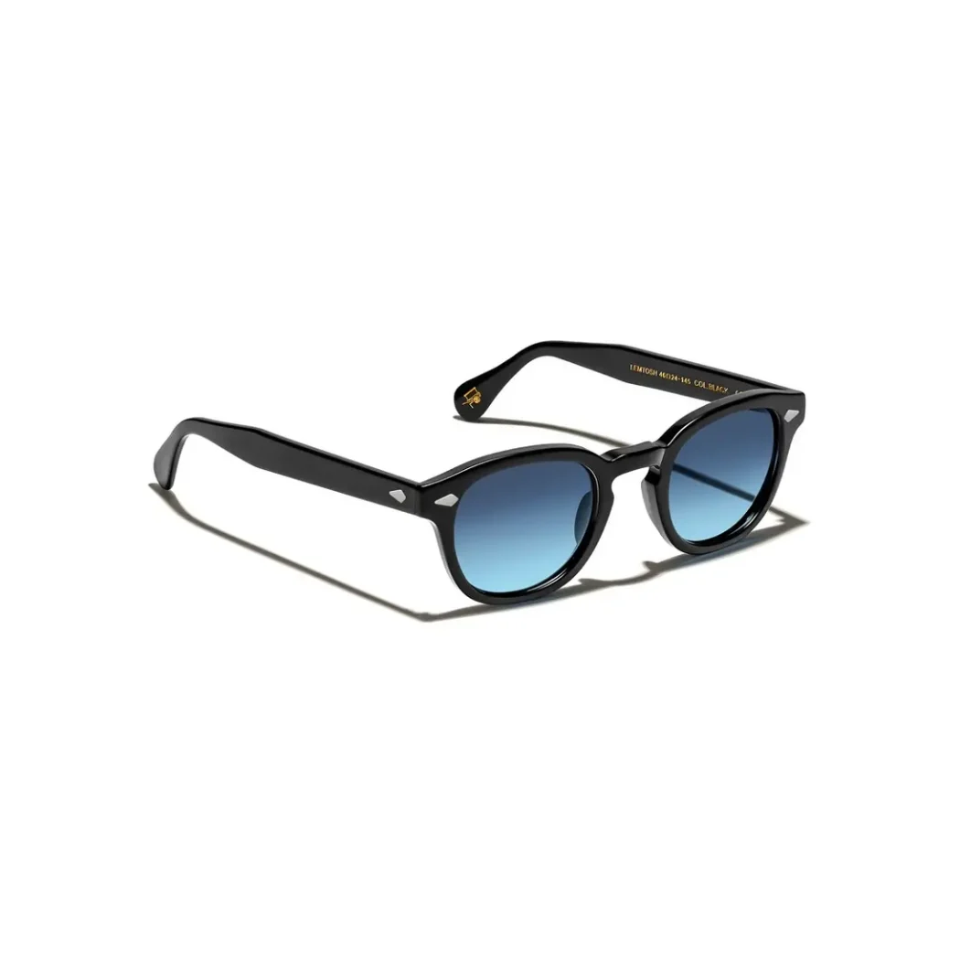 Lemtosh B2 Sun Black-CMT B2 Denim Blue lenses 2 Moscot LEMTOSH BLACK Custom Made Tints Denim Blue
