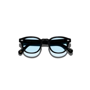 Lemtosh B2 Sun Black-CMT B2 Bel Air Blue lenses 1_converted Moscot LEMTOSH BLACK Custom Made Tints BEL AIR BLUE