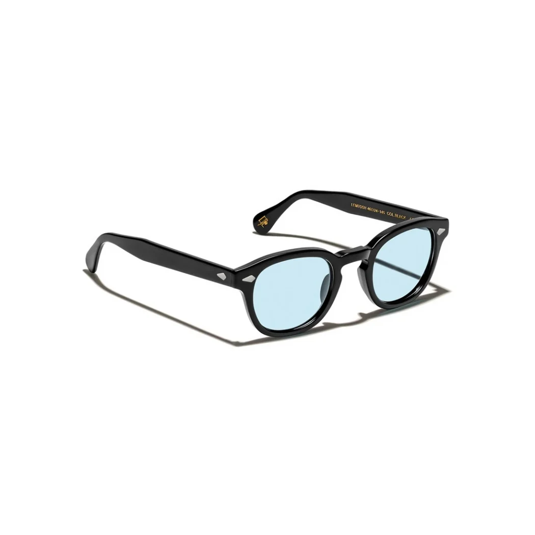 Lemtosh B2 Sun Black-CMT B2 Bel Air Blue lenses 2_converted Moscot LEMTOSH BLACK Custom Made Tints BEL AIR BLUE