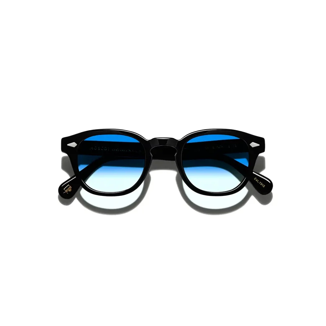 Lemtosh B2 Sun Black-CMT B2 Broadway Blue Fade 1 Moscot LEMTOSH BLACK Custom Made Tints BROADWAY BLUE FADE