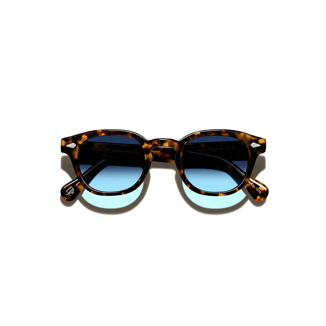 Lemtosh B2 Sun Tortoise-CMT B2 Demin Blue 1 Moscot LEMTOSH TORTOISE Custom Made Tints DENIM BLUE